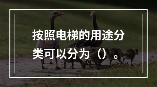 按照电梯的用途分类可以分为（）。