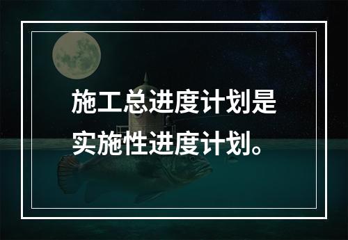 施工总进度计划是实施性进度计划。