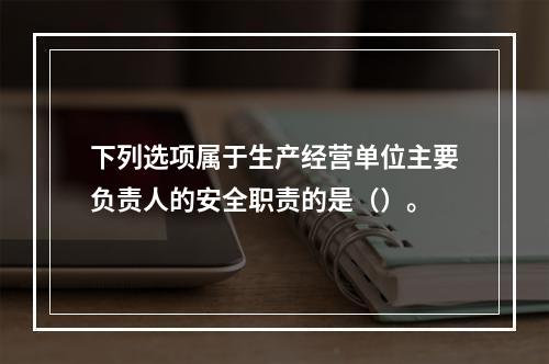 下列选项属于生产经营单位主要负责人的安全职责的是（）。