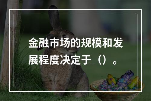 金融市场的规模和发展程度决定于（）。