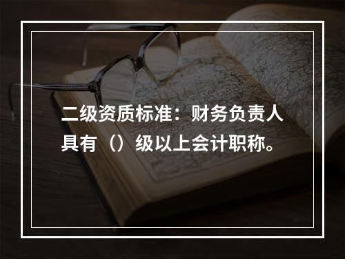 二级资质标准：财务负责人具有（）级以上会计职称。