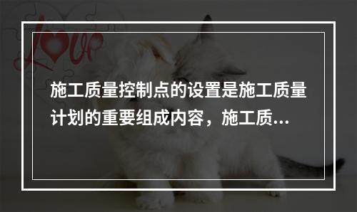 施工质量控制点的设置是施工质量计划的重要组成内容，施工质量控