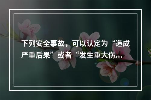 下列安全事故，可以认定为“造成严重后果”或者“发生重大伤亡事