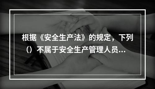 根据《安全生产法》的规定，下列（）不属于安全生产管理人员的职