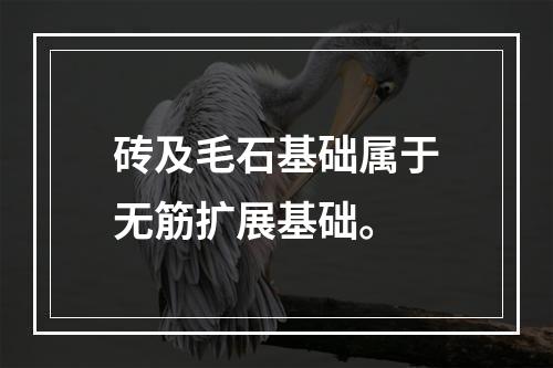 砖及毛石基础属于无筋扩展基础。