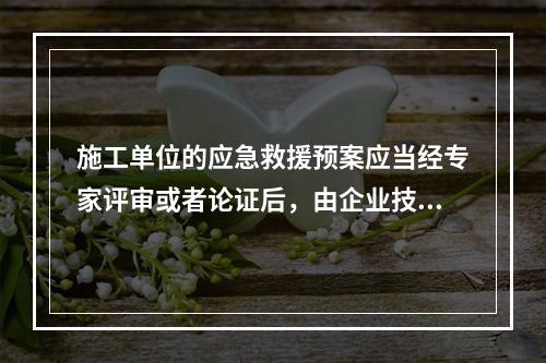 施工单位的应急救援预案应当经专家评审或者论证后，由企业技术负