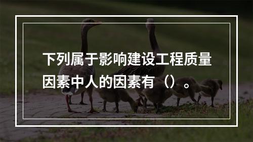 下列属于影响建设工程质量因素中人的因素有（）。