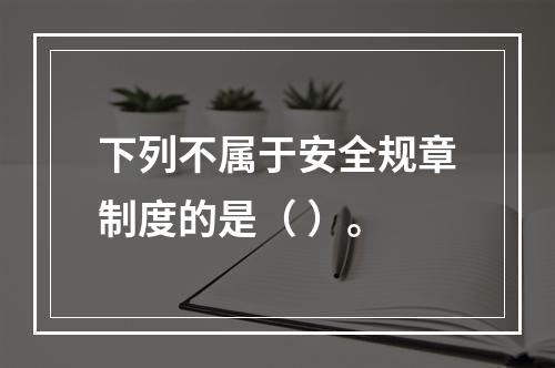 下列不属于安全规章制度的是（ ）。