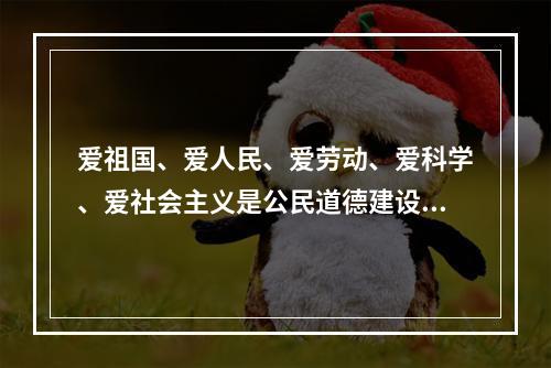 爱祖国、爱人民、爱劳动、爱科学、爱社会主义是公民道德建设的（