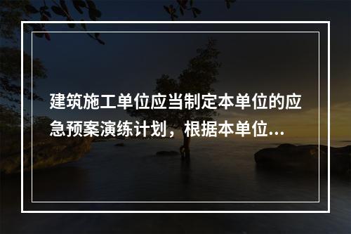 建筑施工单位应当制定本单位的应急预案演练计划，根据本单位的事