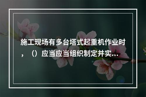 施工现场有多台塔式起重机作业时，（）应当应当组织制定并实施防