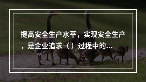 提高安全生产水平，实现安全生产，是企业追求（ ）过程中的重要