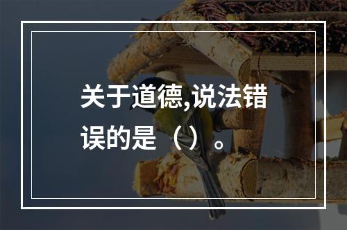 关于道德,说法错误的是（ ）。