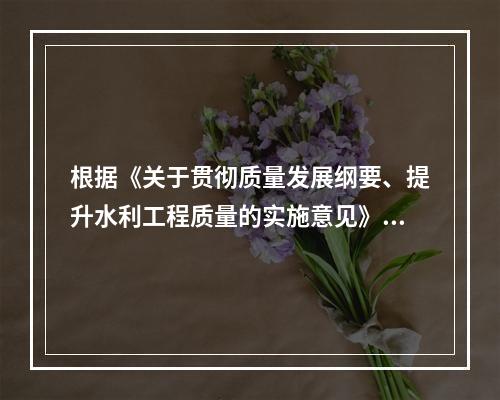 根据《关于贯彻质量发展纲要、提升水利工程质量的实施意见》（