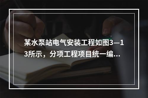 某水泵站电气安装工程如图3—13所示，分项工程项目统一编码见