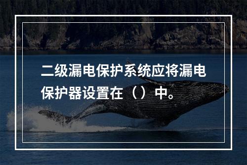 二级漏电保护系统应将漏电保护器设置在（ ）中。