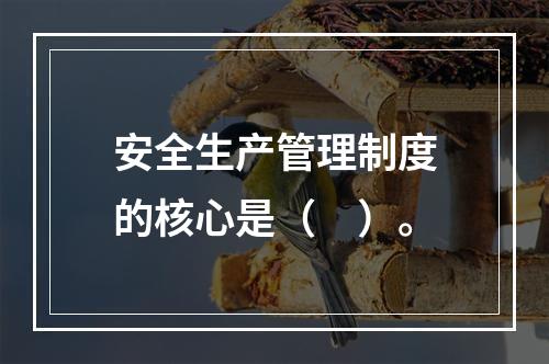 安全生产管理制度的核心是（　）。