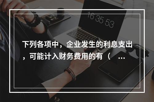 下列各项中，企业发生的利息支出，可能计入财务费用的有（　）。