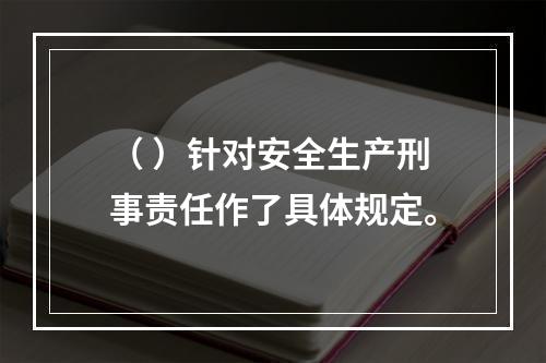 （ ）针对安全生产刑事责任作了具体规定。