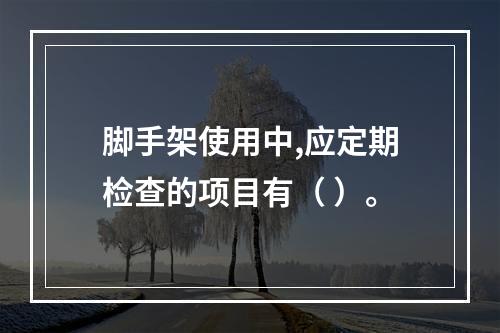 脚手架使用中,应定期检查的项目有（ ）。