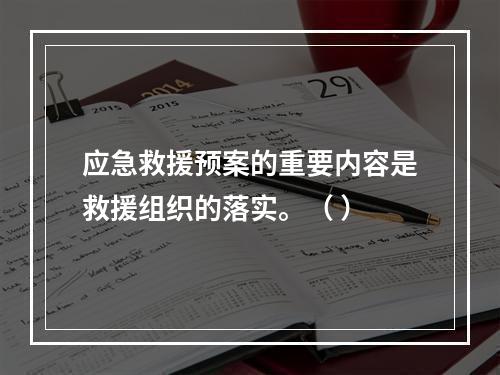 应急救援预案的重要内容是救援组织的落实。（ ）