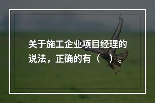 关于施工企业项目经理的说法，正确的有（　）。