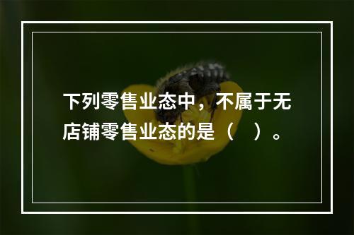 下列零售业态中，不属于无店铺零售业态的是（　）。