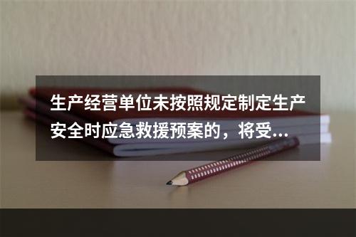 生产经营单位未按照规定制定生产安全时应急救援预案的，将受到的