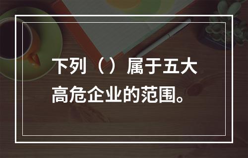 下列（ ）属于五大高危企业的范围。