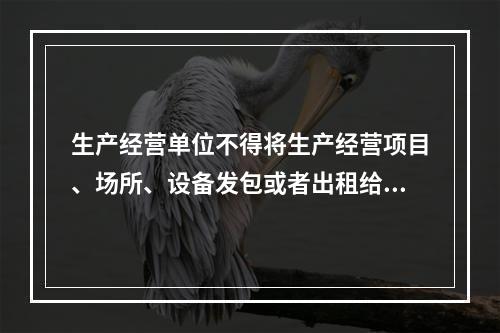 生产经营单位不得将生产经营项目、场所、设备发包或者出租给不具