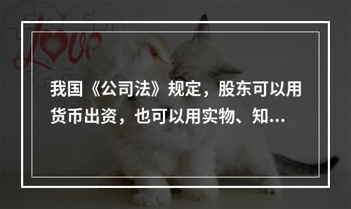 我国《公司法》规定，股东可以用货币出资，也可以用实物、知识产