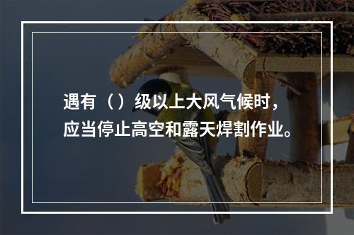 遇有（ ）级以上大风气候时，应当停止高空和露天焊割作业。