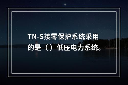 TN-S接零保护系统采用的是（ ）低压电力系统。