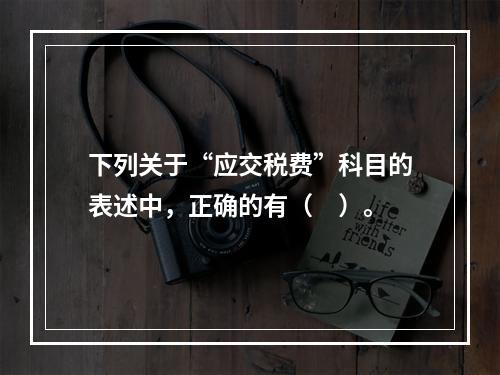 下列关于“应交税费”科目的表述中，正确的有（　）。