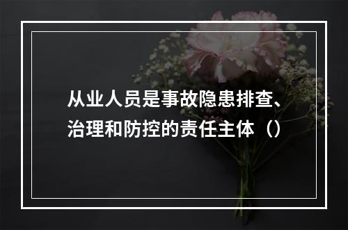 从业人员是事故隐患排查、治理和防控的责任主体（）