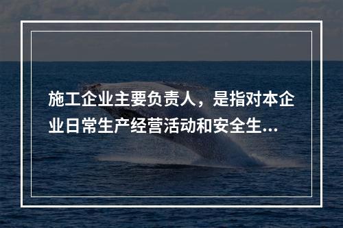 施工企业主要负责人，是指对本企业日常生产经营活动和安全生产工