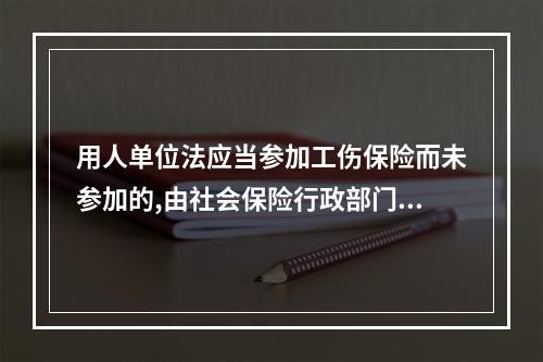 用人单位法应当参加工伤保险而未参加的,由社会保险行政部门责令