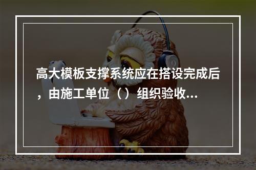 高大模板支撑系统应在搭设完成后，由施工单位（ ）组织验收。