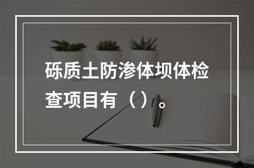 砾质土防渗体坝体检查项目有（ ）。