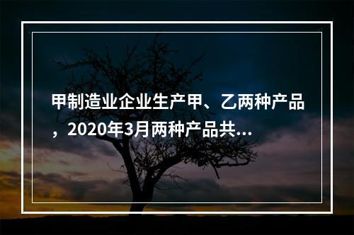 甲制造业企业生产甲、乙两种产品，2020年3月两种产品共同耗