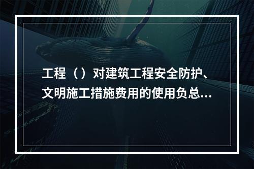 工程（ ）对建筑工程安全防护、文明施工措施费用的使用负总责。