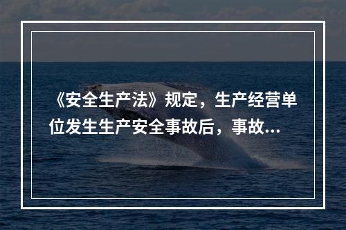 《安全生产法》规定，生产经营单位发生生产安全事故后，事故现场