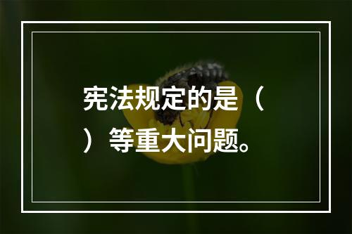 宪法规定的是（ ）等重大问题。