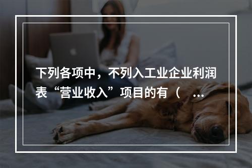 下列各项中，不列入工业企业利润表“营业收入”项目的有（　　）