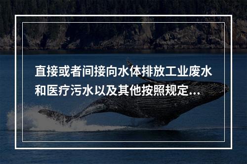 直接或者间接向水体排放工业废水和医疗污水以及其他按照规定应当