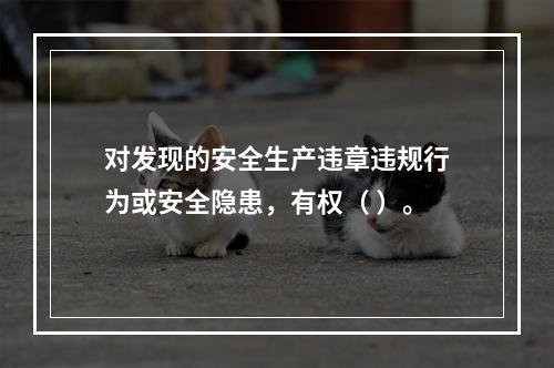 对发现的安全生产违章违规行为或安全隐患，有权（ ）。