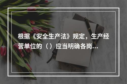 根据《安全生产法》规定，生产经营单位的（ ）应当明确各岗位的