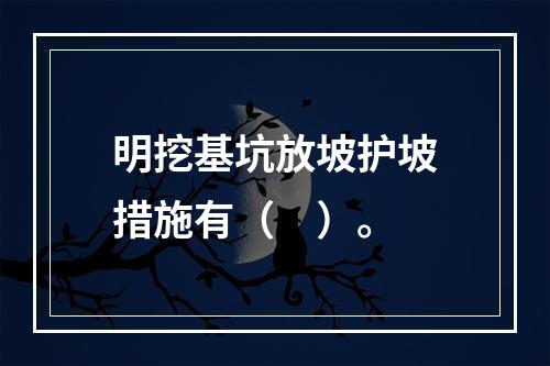 明挖基坑放坡护坡措施有（　）。