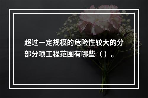 超过一定规模的危险性较大的分部分项工程范围有哪些（ ）。