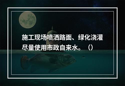 施工现场喷洒路面、绿化浇灌尽量使用市政自来水。（）
